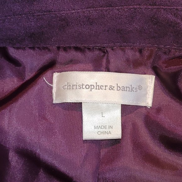 Bundle of 2 Christopher & Banks Open Front Blazers Purple Teal L - Picture 14 of 15